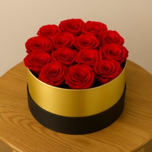 le round medium gold red