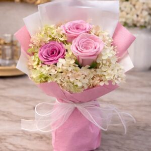le bouquet pink with green